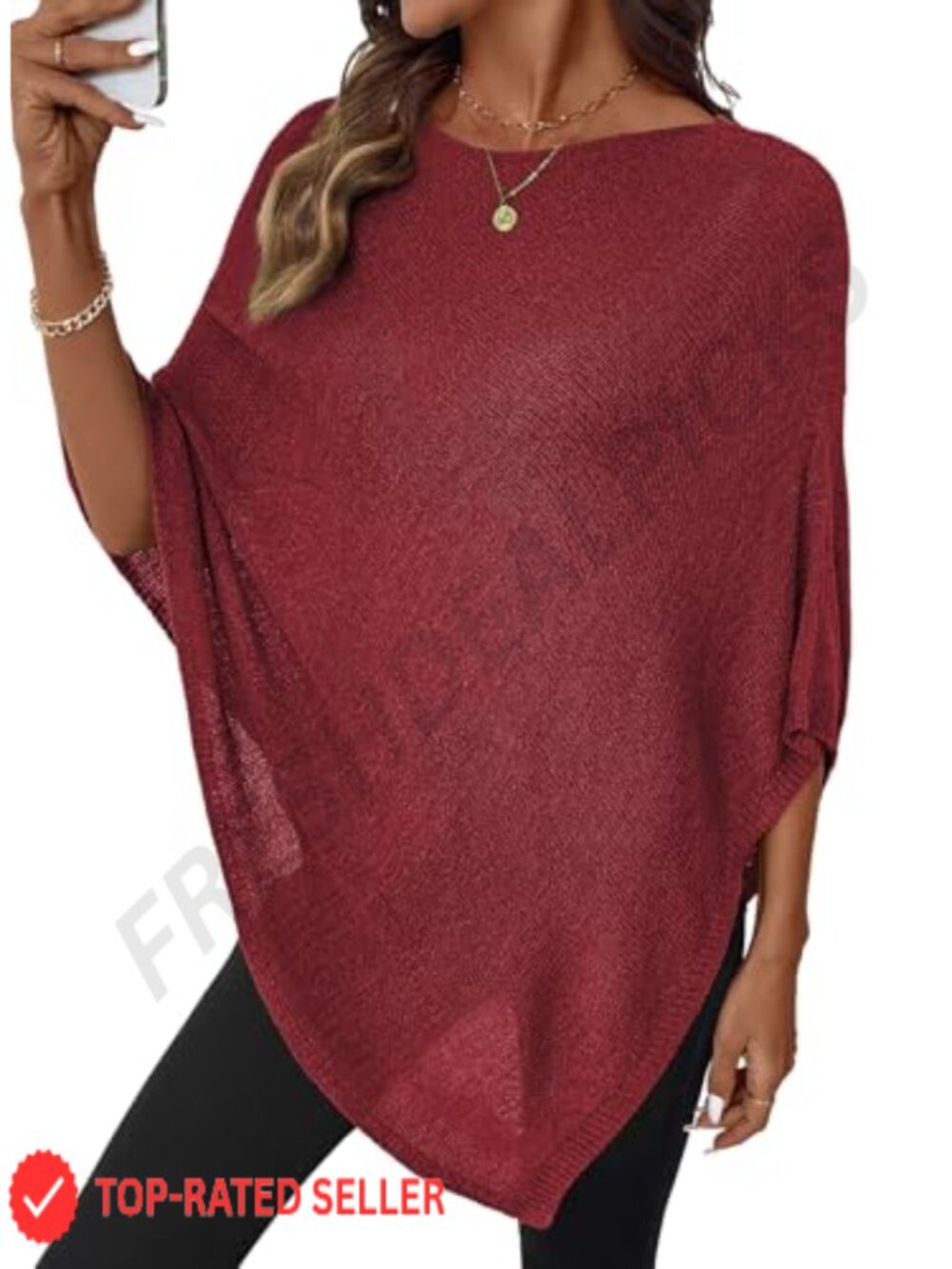 100% Acrylic Sheer Knit Poncho Crochet Mesh Beach Cover Up